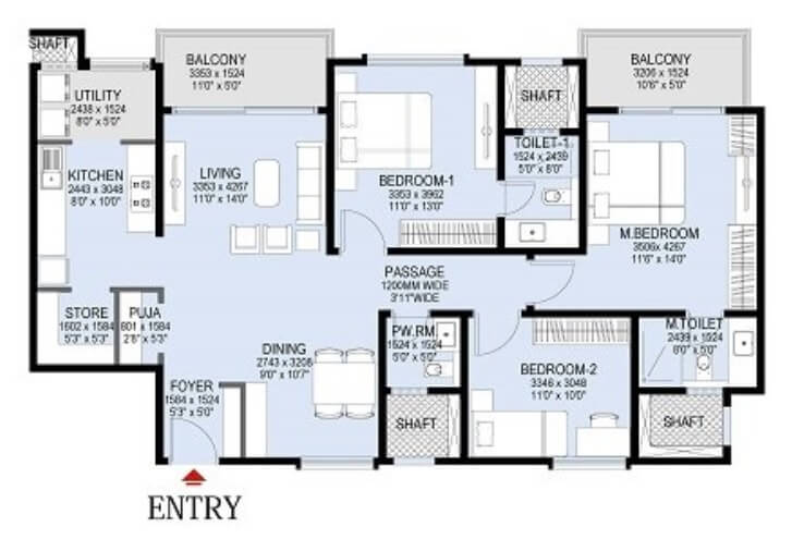 Other, lnt-raintree-boulevard 3 Bedroom 1355 Sq.Ft. Apartment In Hebbal Bangalore 9654705