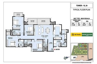 4 BHK Apartment For Rent in LnT Raintree Boulevard Nh 7 Bangalore  8096707