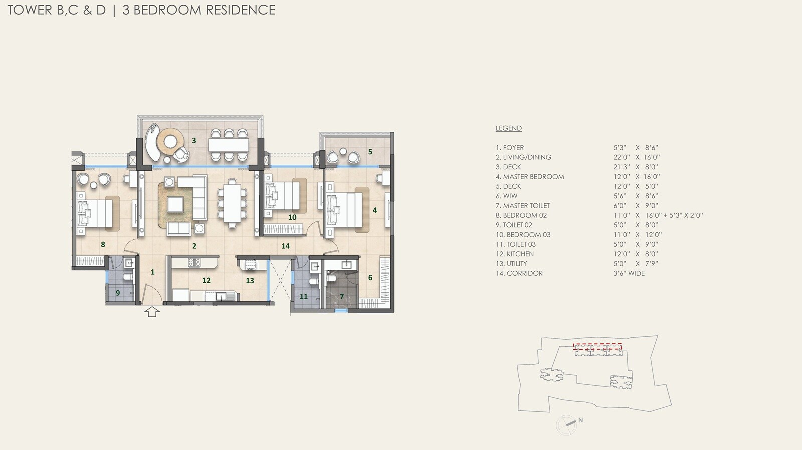 3 BHK 2632 Sq. Ft. Apartment
