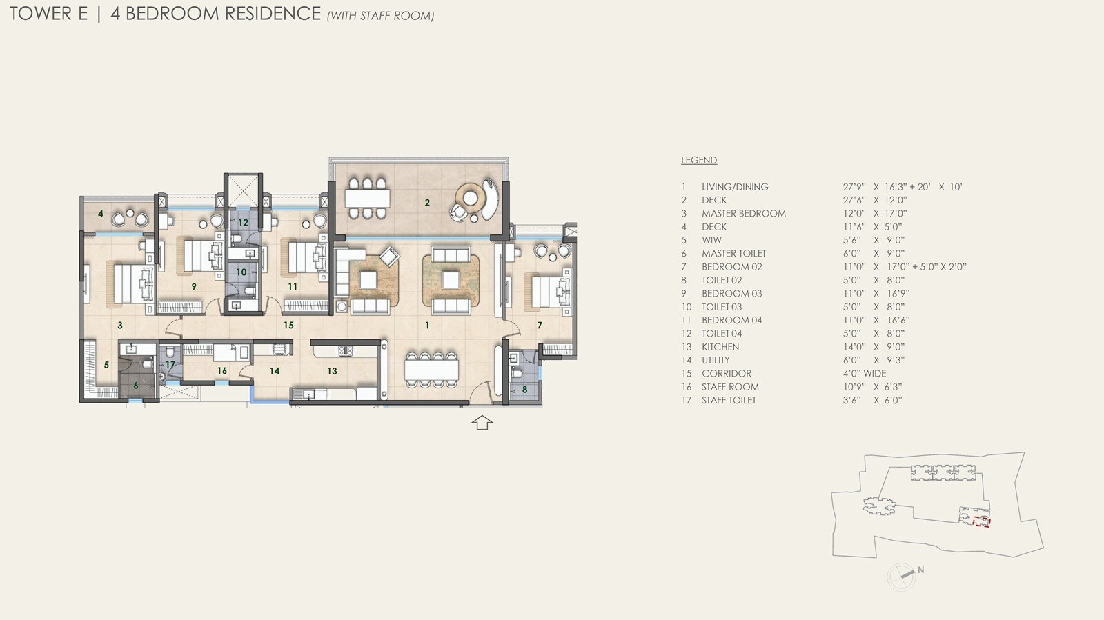 4 BHK 3070 Sq. Ft. Apartment