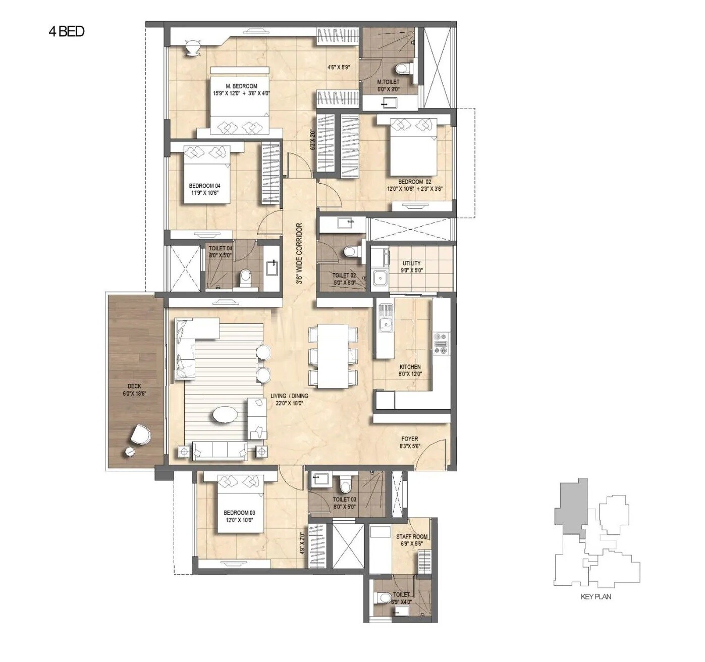 4 BHK 2855 Sq. Ft. Apartment