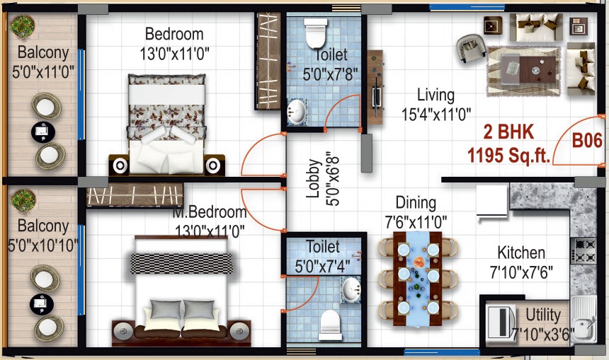 LVS Classic 2 BHK Layout