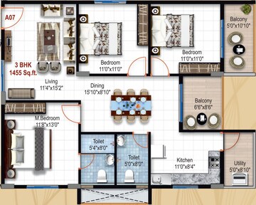  3 BHK Apartment at LVS Classic, Kithaganur Village – for Sale