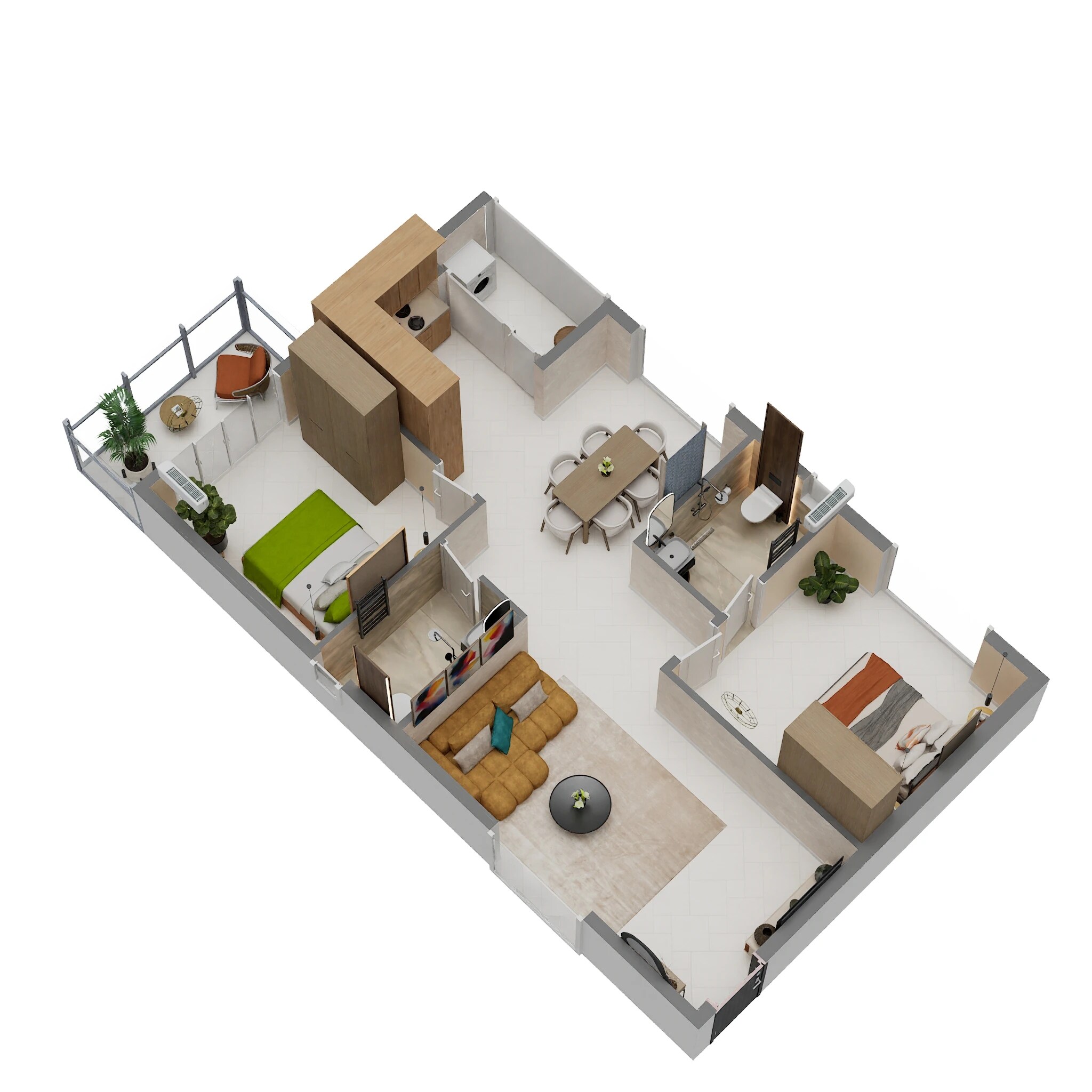 2 BHK 1080 Sq. Ft. Apartment