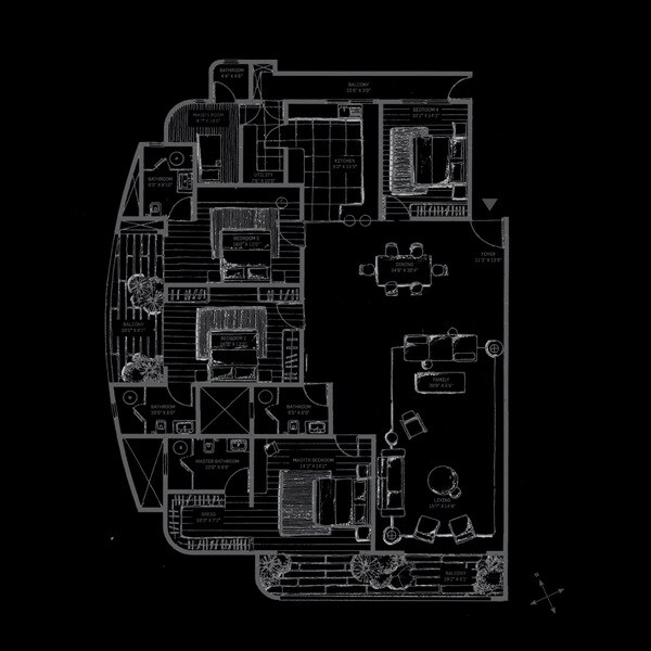 Floor plan of 4 BHK 3381 Sq. Ft. Apartment in Machani Svasa Homes, Bangalore