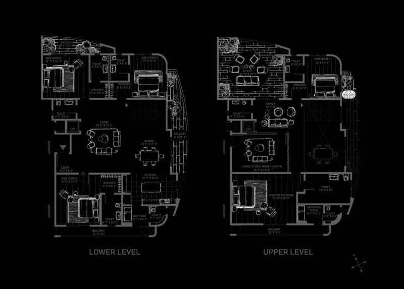 Floor plan of 5 BHK 6264 Sq. Ft. Apartment in Machani Svasa Homes, Bangalore
