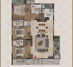 3 BHK 2480 Sq. Ft. Apartment in Magnolia Delight