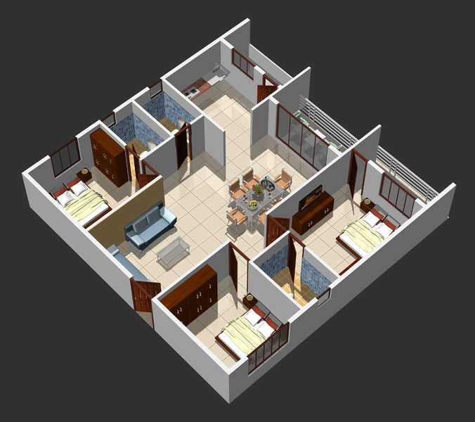 Mahaveer Fortune 3 BHK Layout