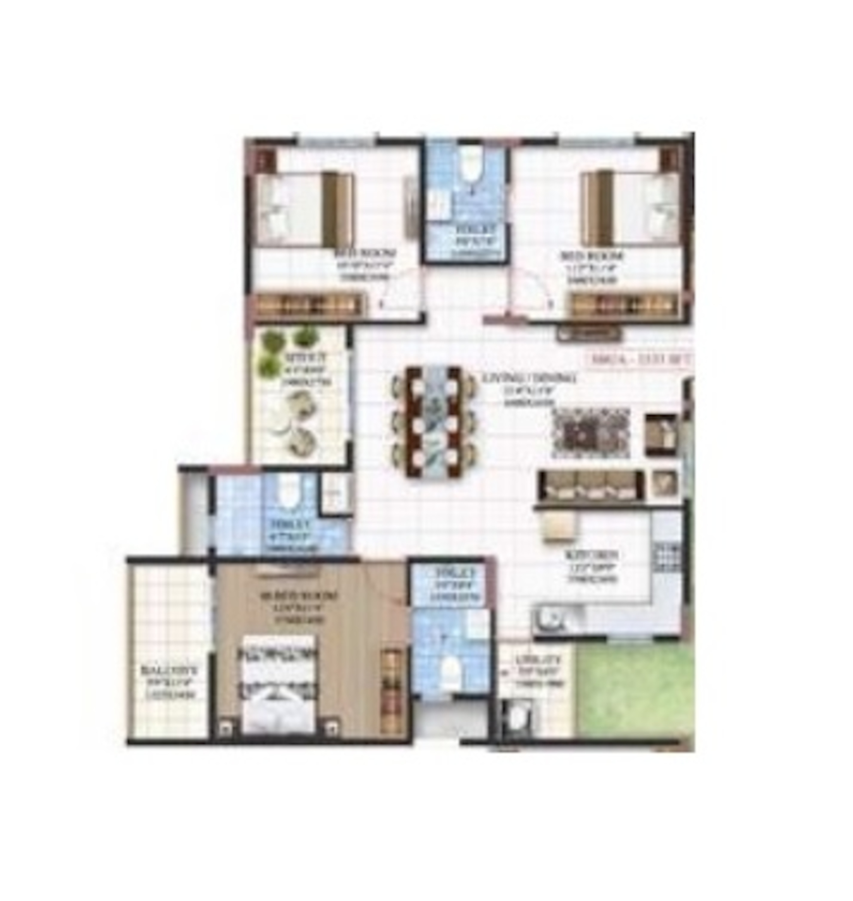 mahaveer northscape apartment 3 bhk 991sqft 20243328143354