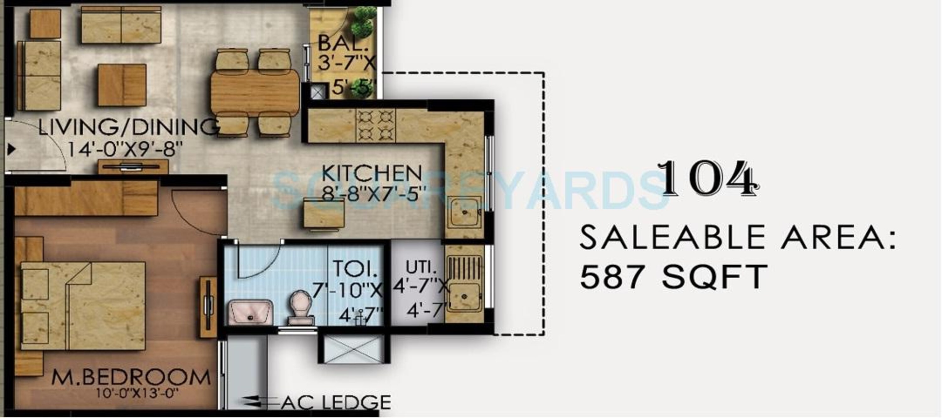 mahaveer ranches apartment 1bhk 587sqft1