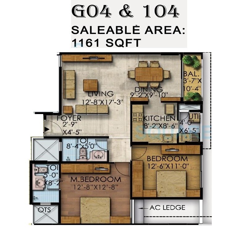 2 BHK 1161 Sq. Ft. Apartment