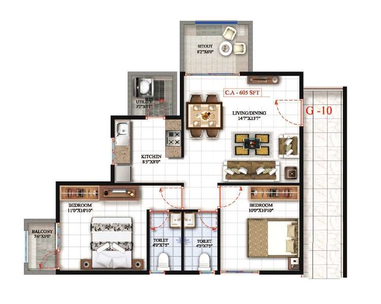 mahaveer trident apartment 2 bhk 875sqft 20202718132727