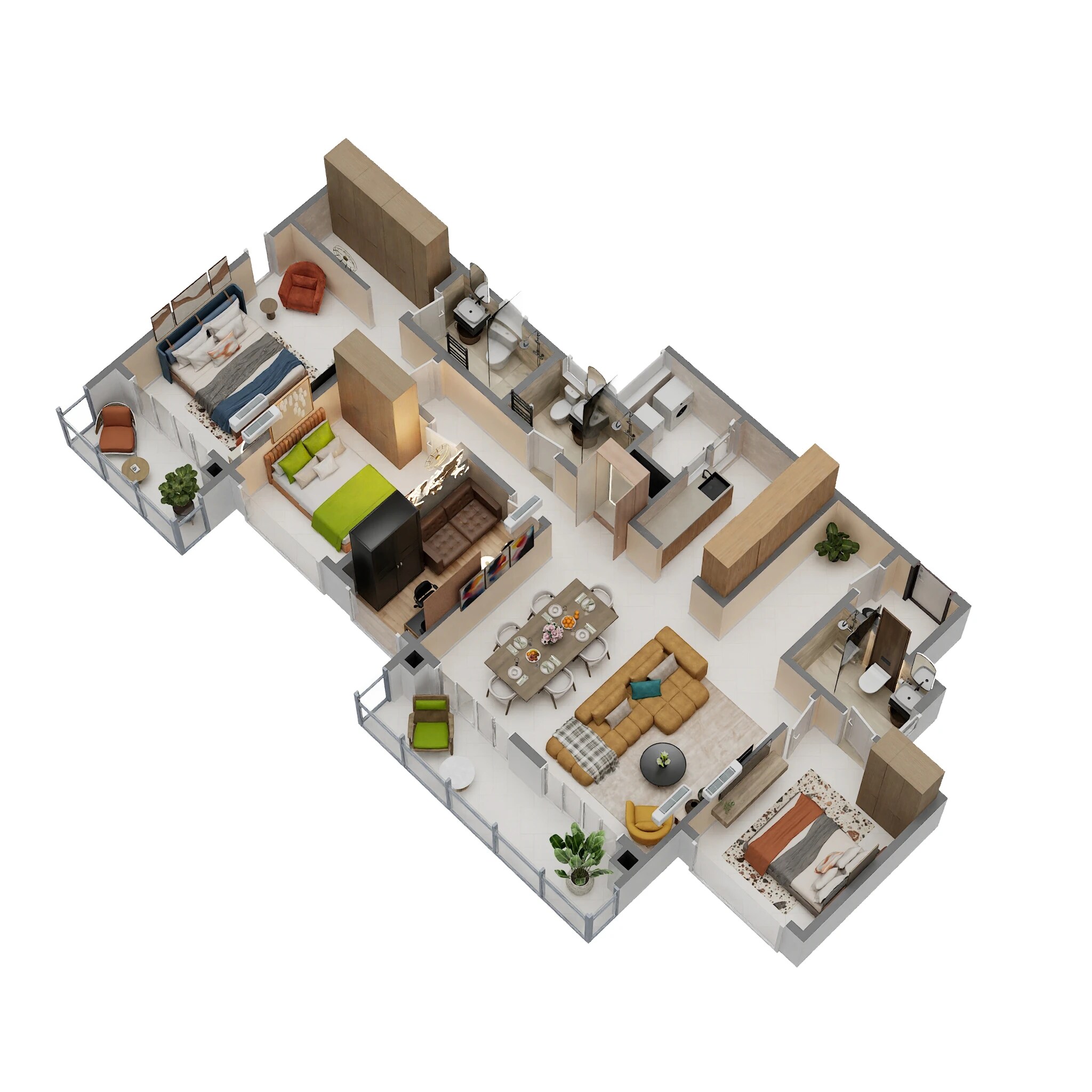 3 BHK 2200 Sq. Ft. Apartment