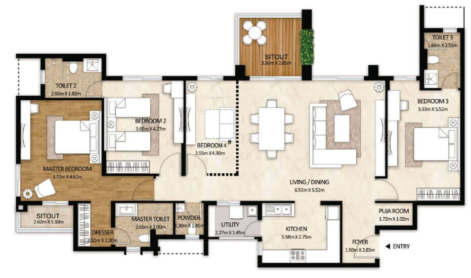 Other, mahindra-windchimes 3 Bedroom 2370 Sq.Ft. Apartment In Bannerghatta Road Bangalore 9196548