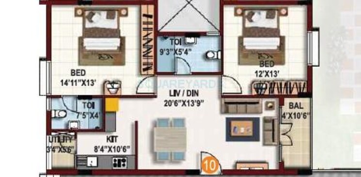 Other, maithri-shilpitha-sunflower 2 Bedroom 1134 Sq.Ft. Apartment In Whitefield Bangalore 8797172