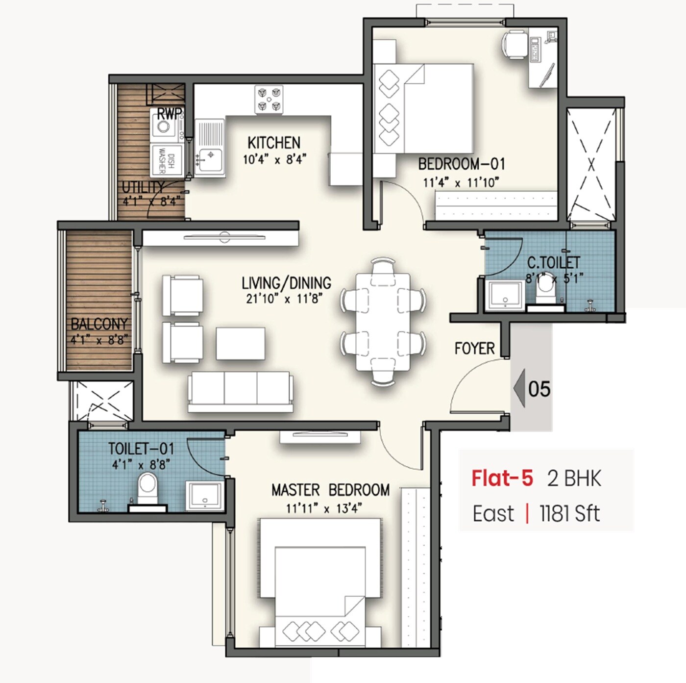 2 BHK 1181 Sq. Ft. Apartment