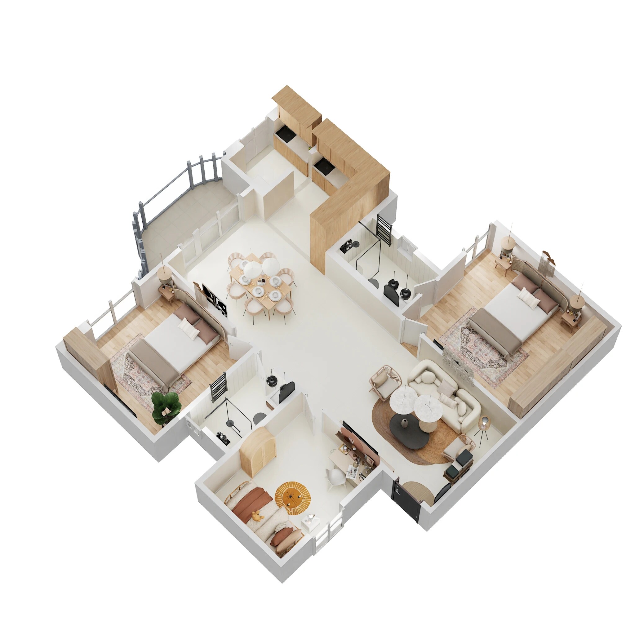 Floor plan of 2 BHK 1381 Sq. Ft. Apartment in Mana Cresta, Bangalore