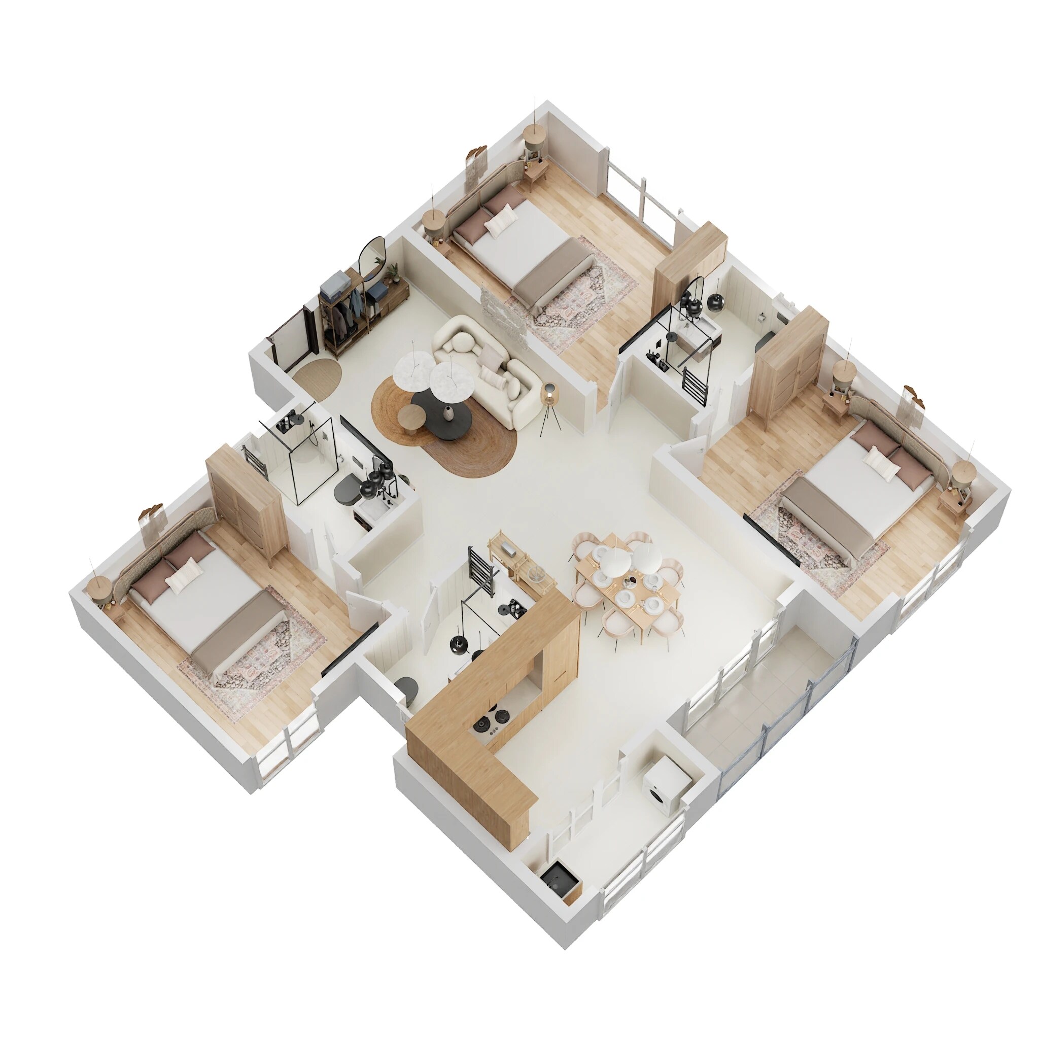 Floor plan of 2 BHK 1420 Sq. Ft. Apartment in Mana Cresta, Bangalore