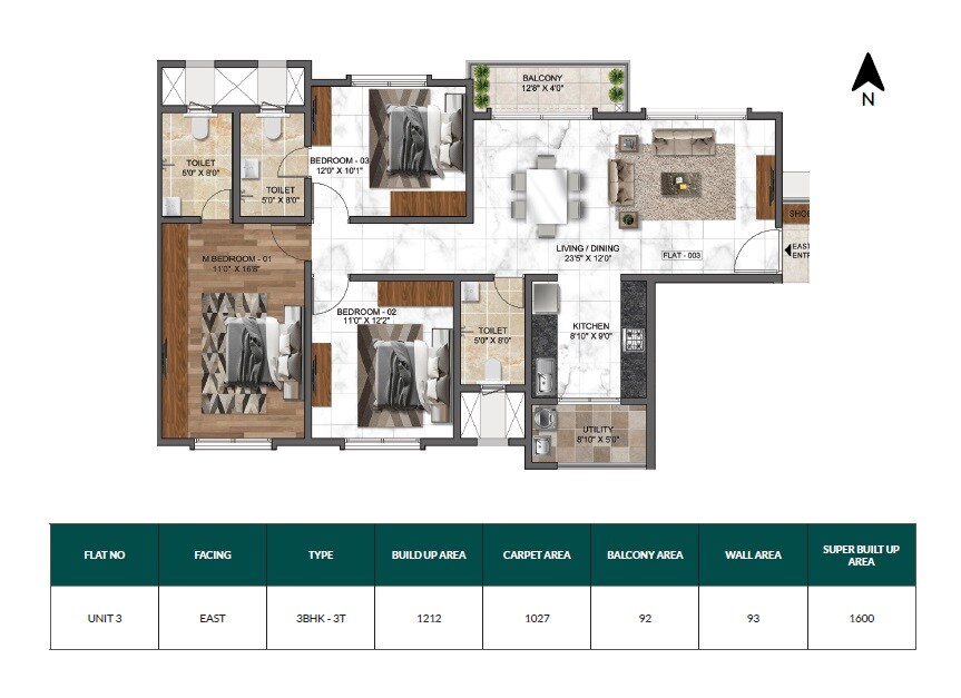 3 BHK Apartment at Mana Dale, Chikkakannalli – for Sale