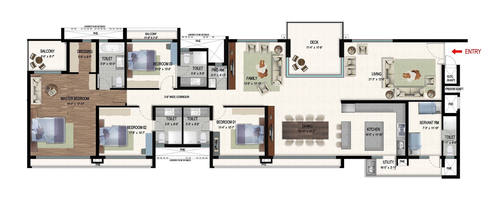 4 BHK 3197 Sq. Ft. Apartment