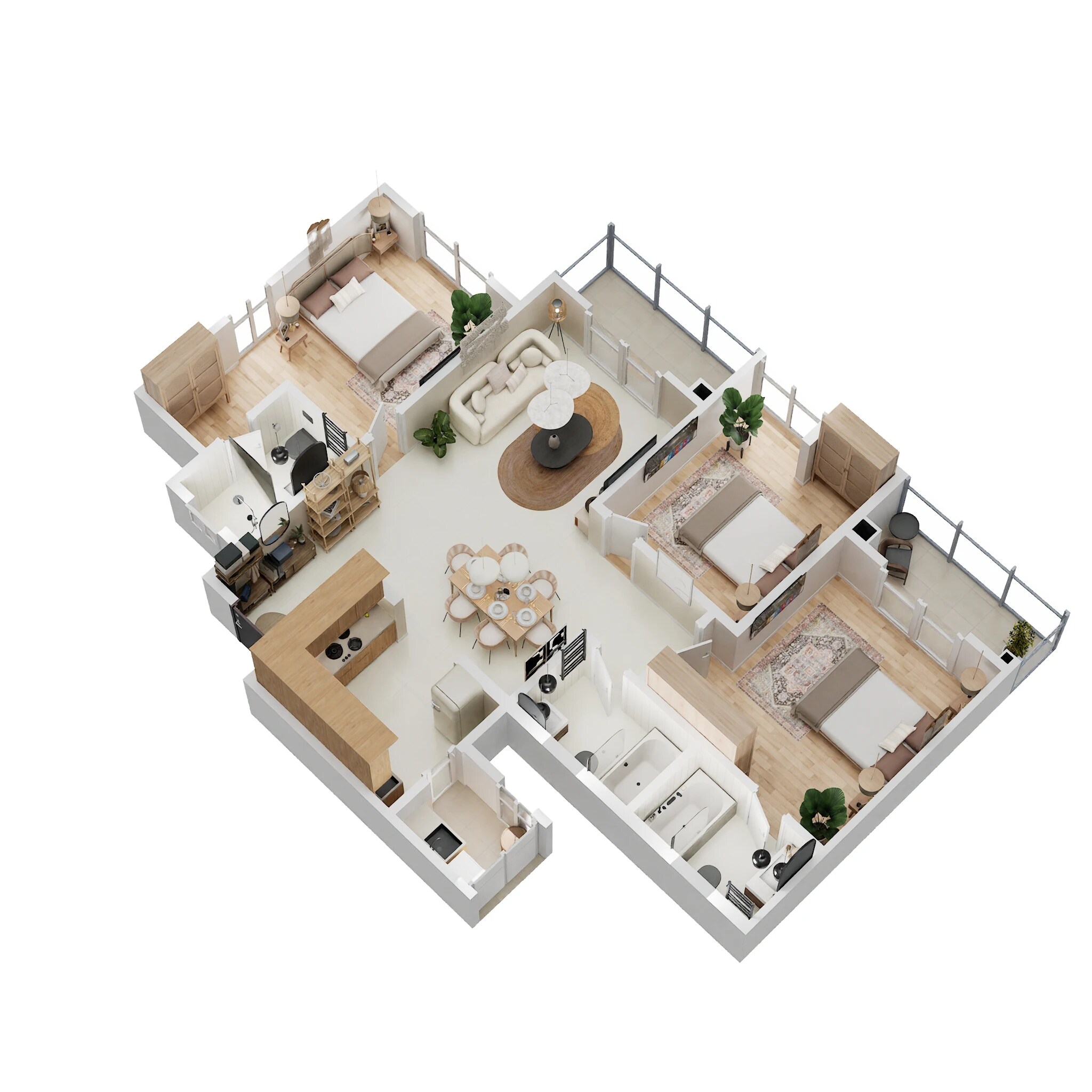 Floor plan of 3 BHK 1661 Sq. Ft. Apartment in Mana The Right Life, Bangalore