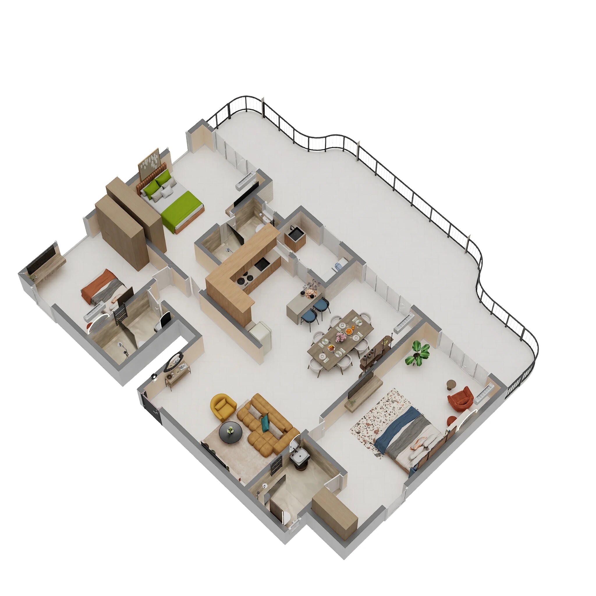Floor plan of 3 BHK 2700 Sq. Ft. Apartment in Mana Verdant Terraces, Bangalore