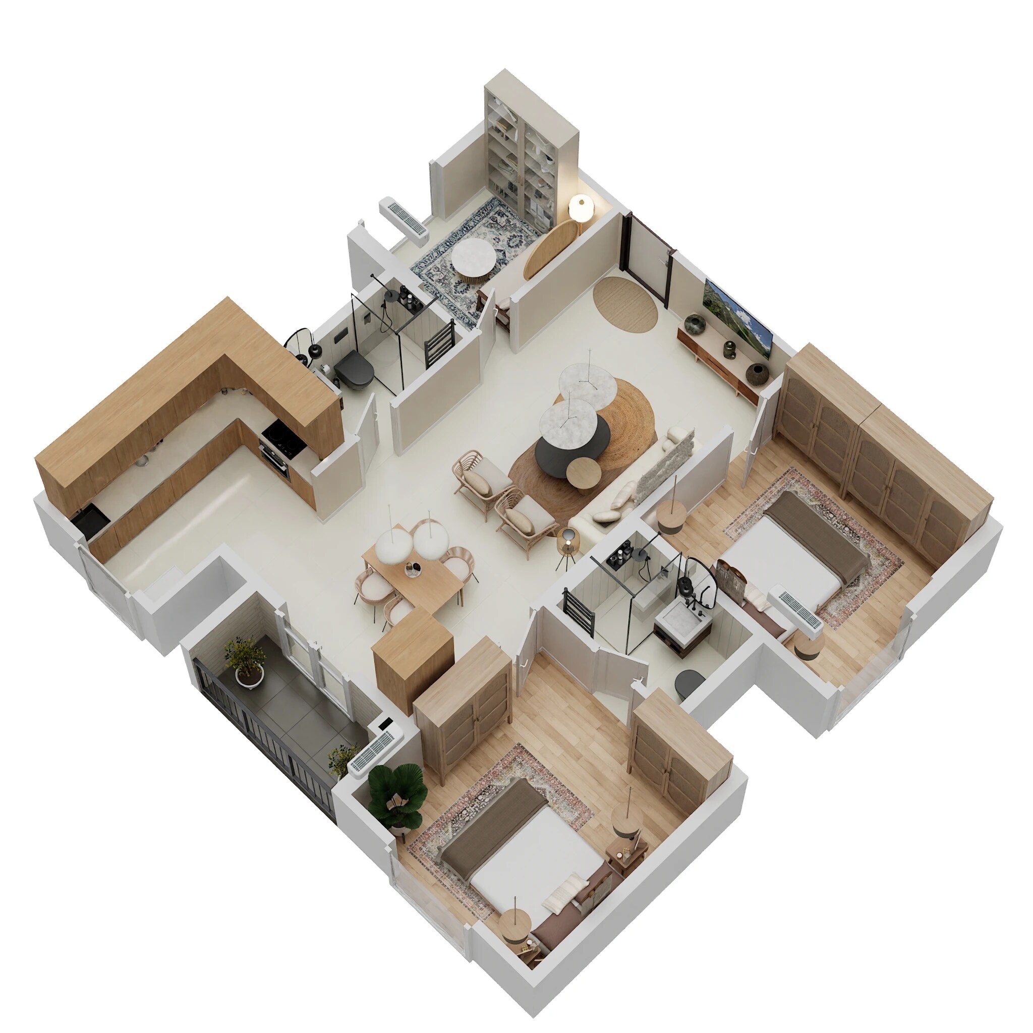 Floor plan of 2 BHK 1127 Sq. Ft. Apartment in Mana Vista, Bangalore