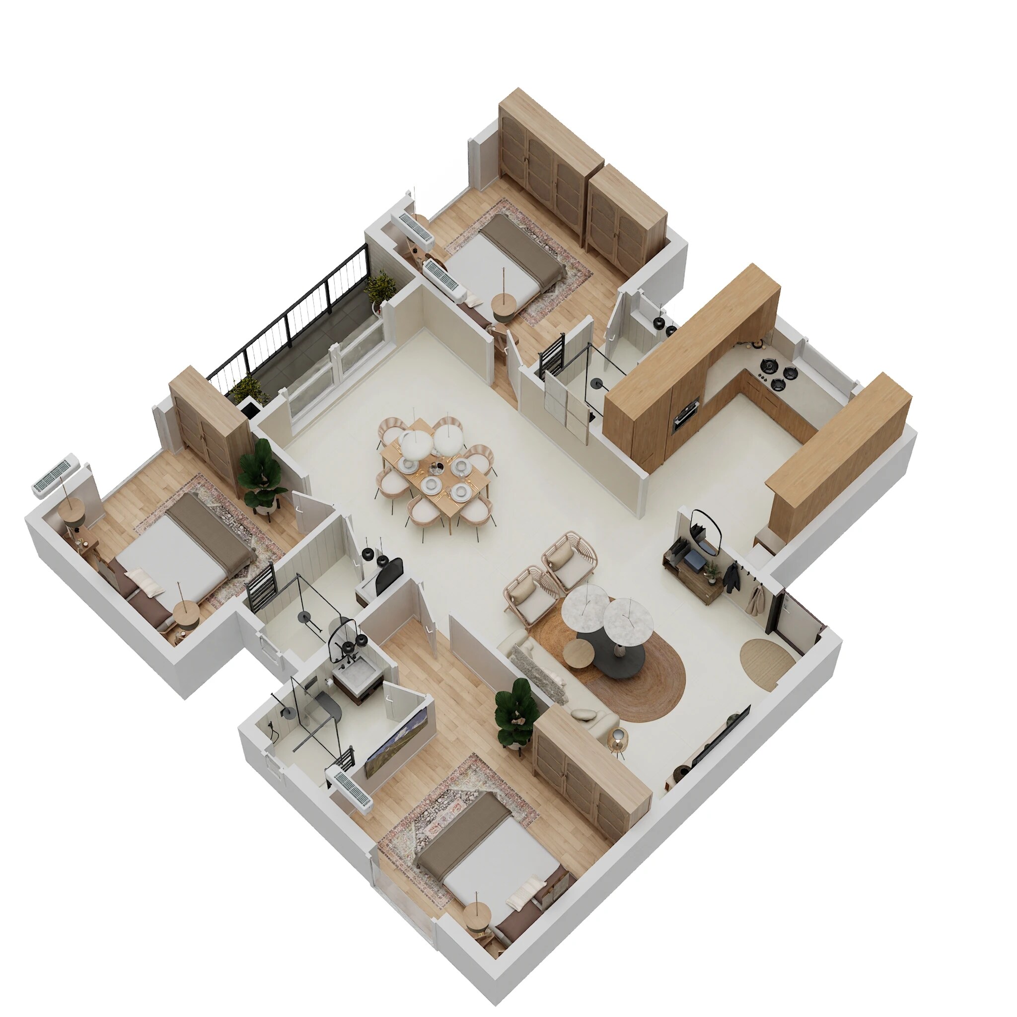 Floor plan of 3 BHK 1476 Sq. Ft. Apartment in Mana Vista, Bangalore