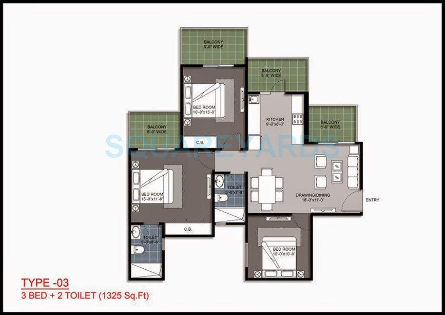 mantri energia apartment 3bhk 1325sqft 1