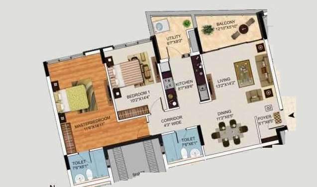 mantri lithos apartment 2 bhk 1420sqft 20222922112943
