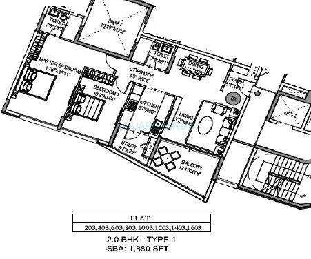 mantri lithos apartment 2bhk 1380sqft1