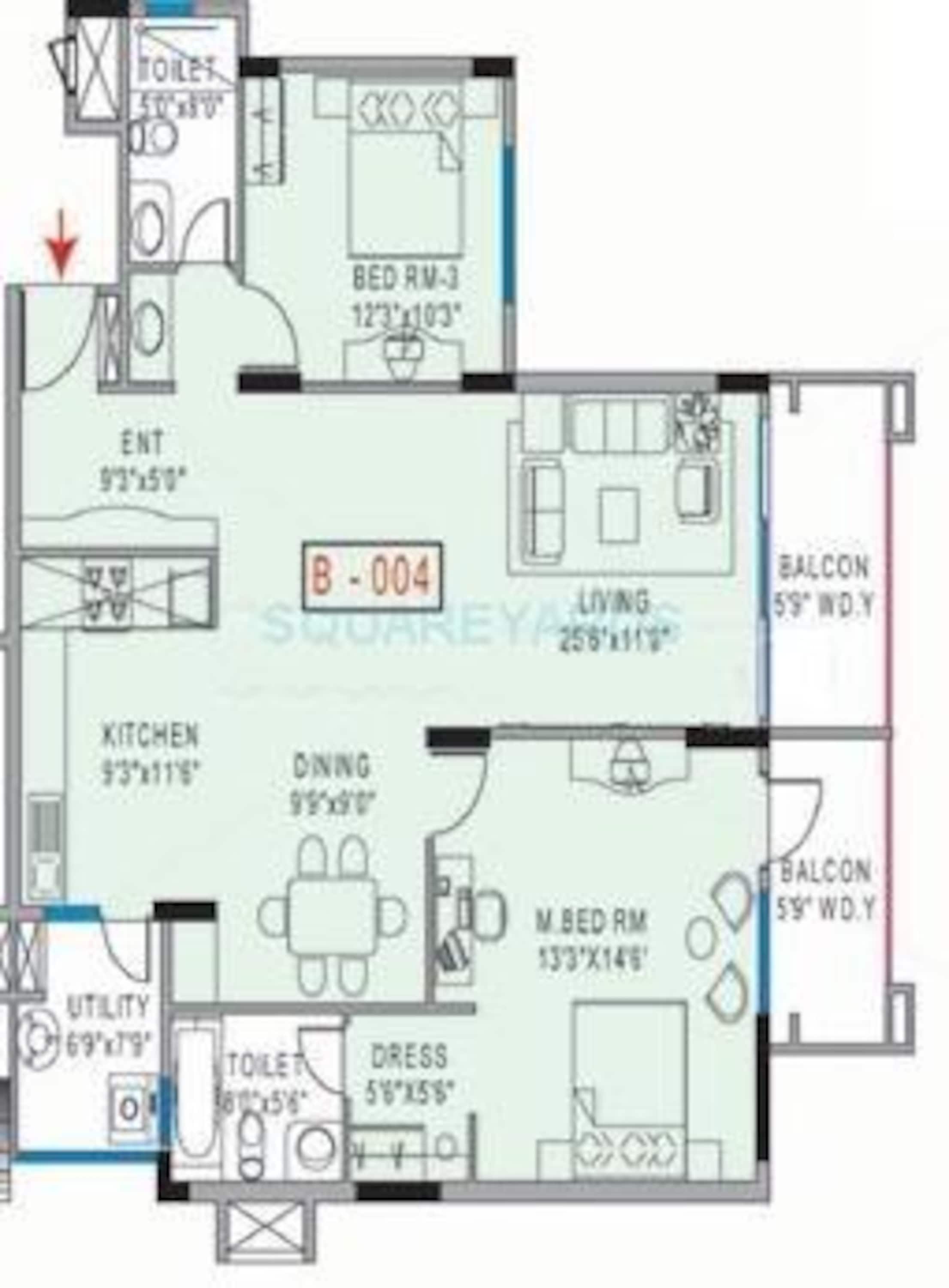 mantri mantri greens apartment 2bhk 1275sqft1