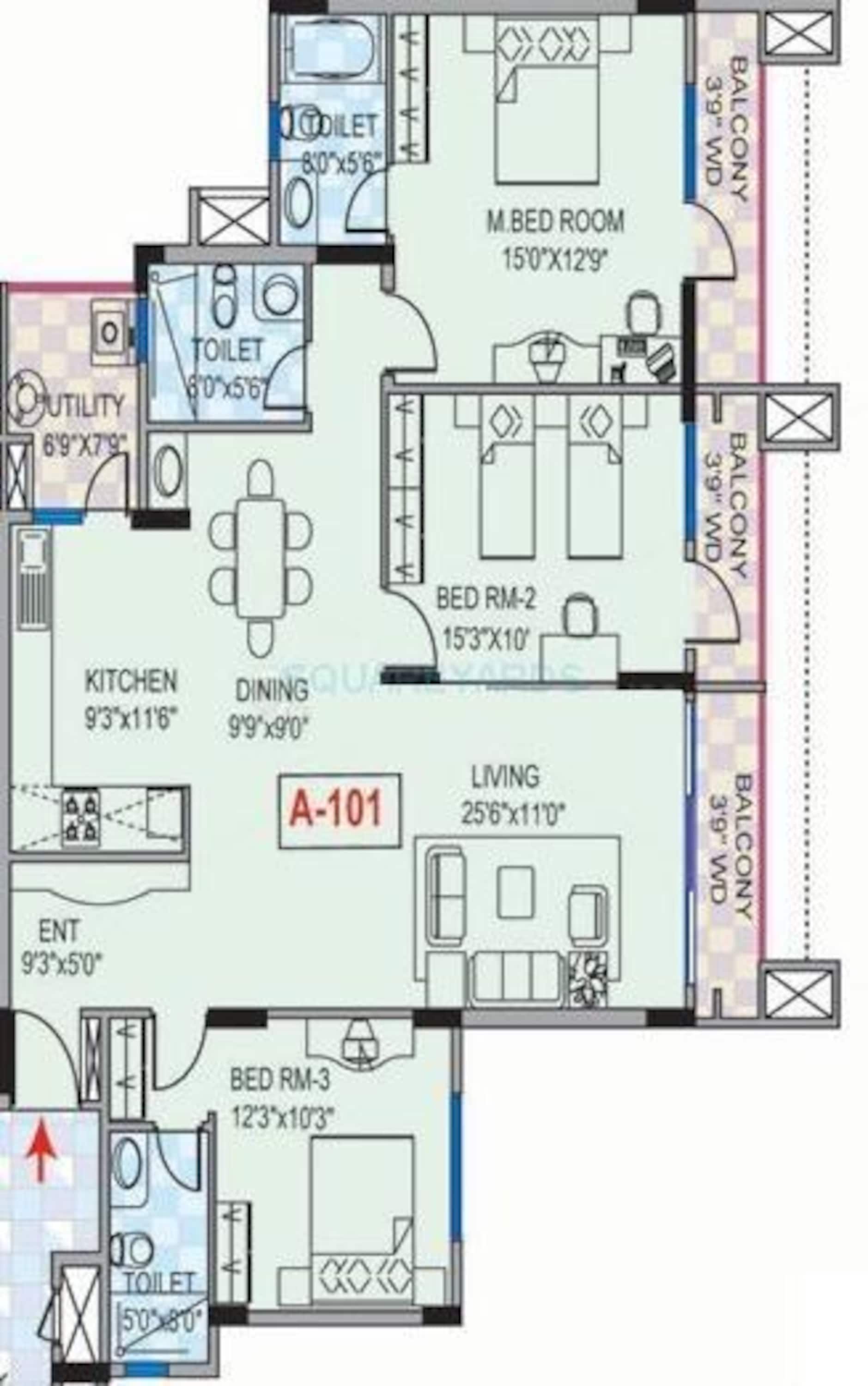 mantri mantri greens apartment 2bhk 1625sqft1