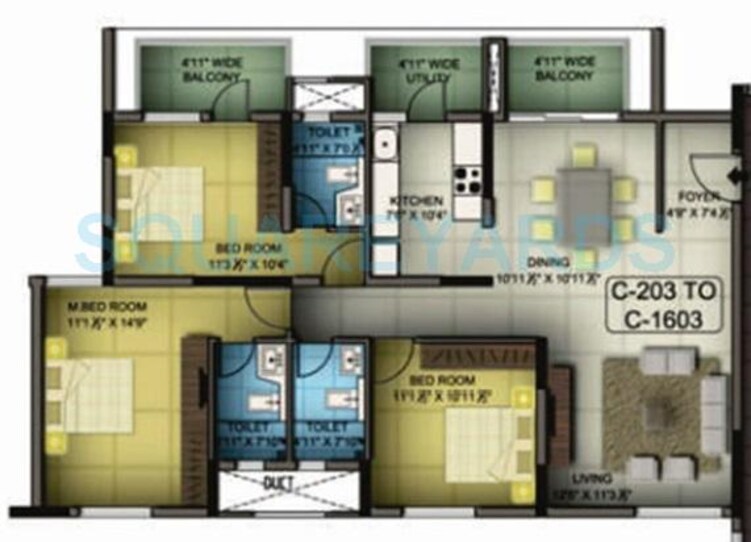 mantri premero apartment 3bhk 1663sqft1