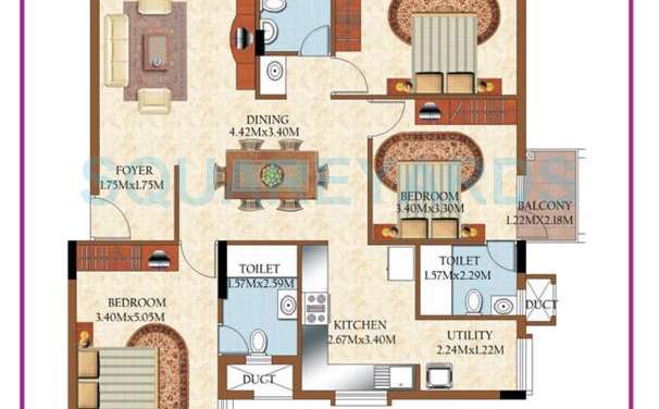 mantri royale apartment 3bhk 1400sqft1