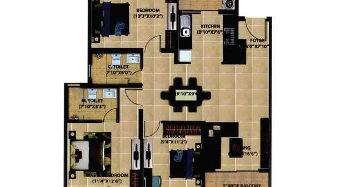 mantri serenity apartment 3 bhk 1710sqft 20222922152925
