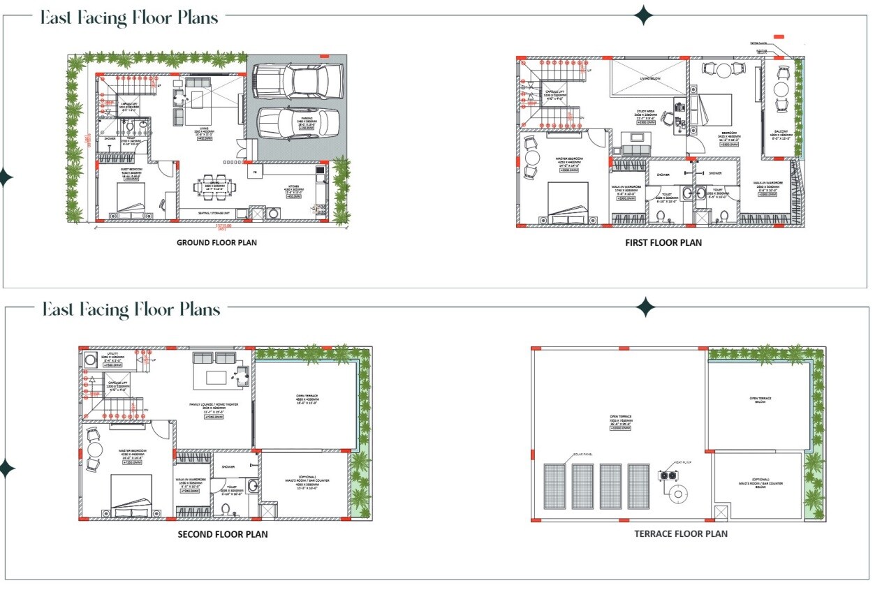 Floor plan of 4 BHK 3254 Sq. Ft. Villa in Markon Madhura Gardens, Bangalore