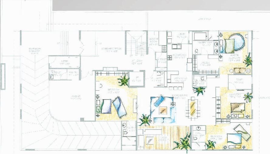 Floor plan of 4 BHK 6435 Sq. Ft. Apartment in Marvel Orial, Bangalore
