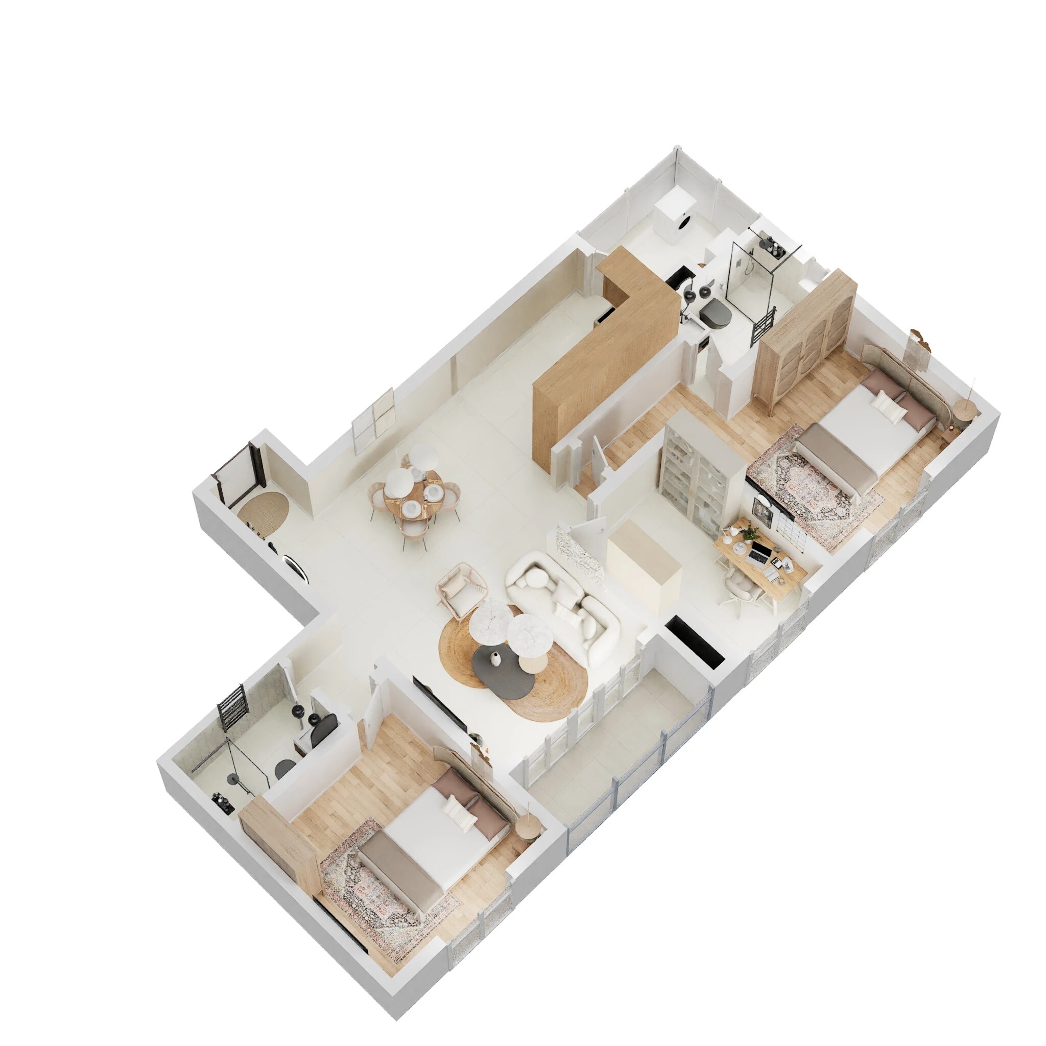 Floor plan of 2 BHK 1340 Sq. Ft. Apartment in Max North Park Yelahanka, Bangalore