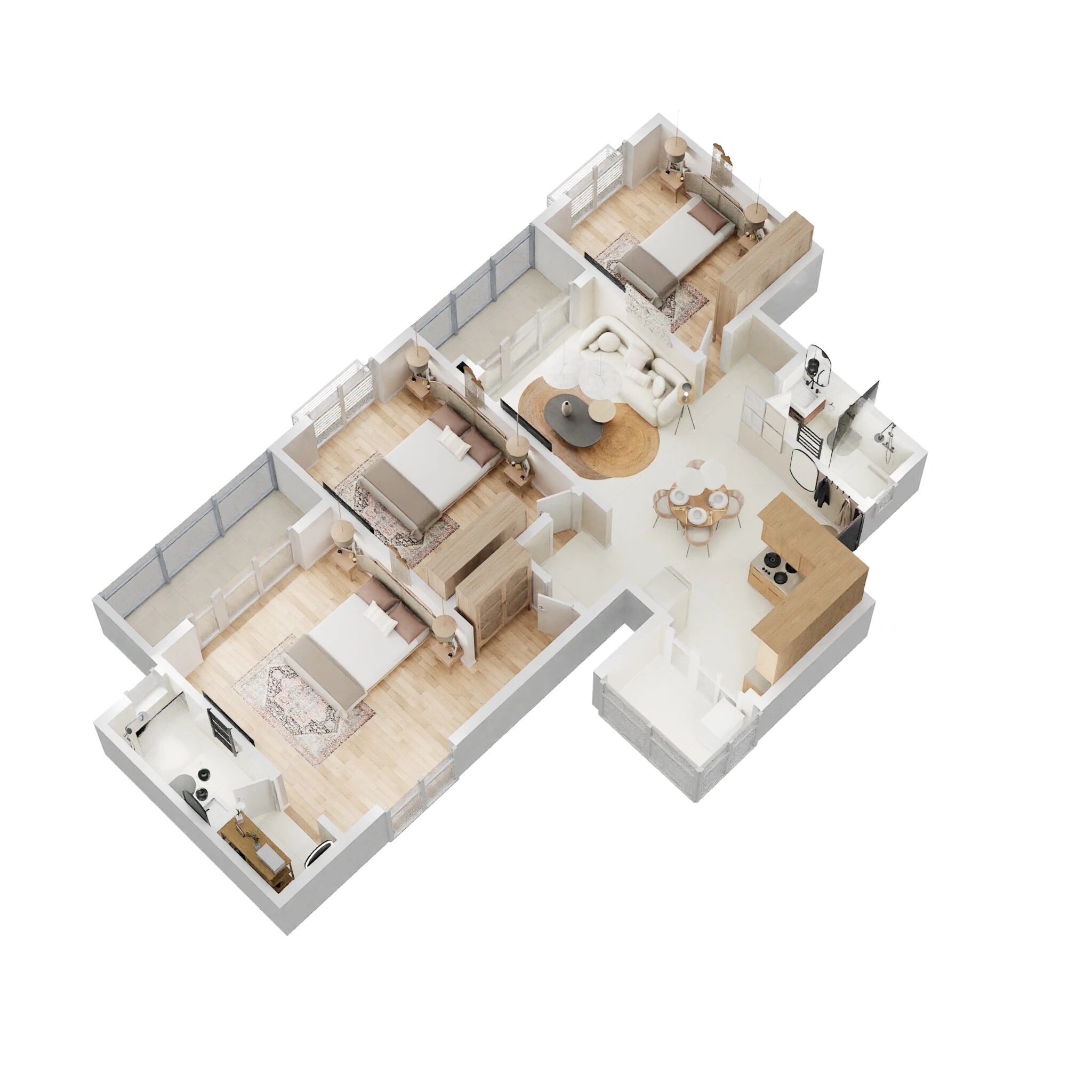 Floor plan of 3 BHK 1519 Sq. Ft. Apartment in Max North Park Yelahanka, Bangalore
