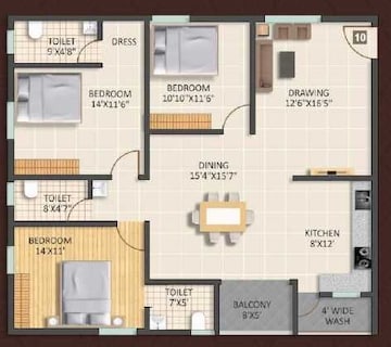  3 BHK Apartment at MC Fortune, Whitefield – for Sale