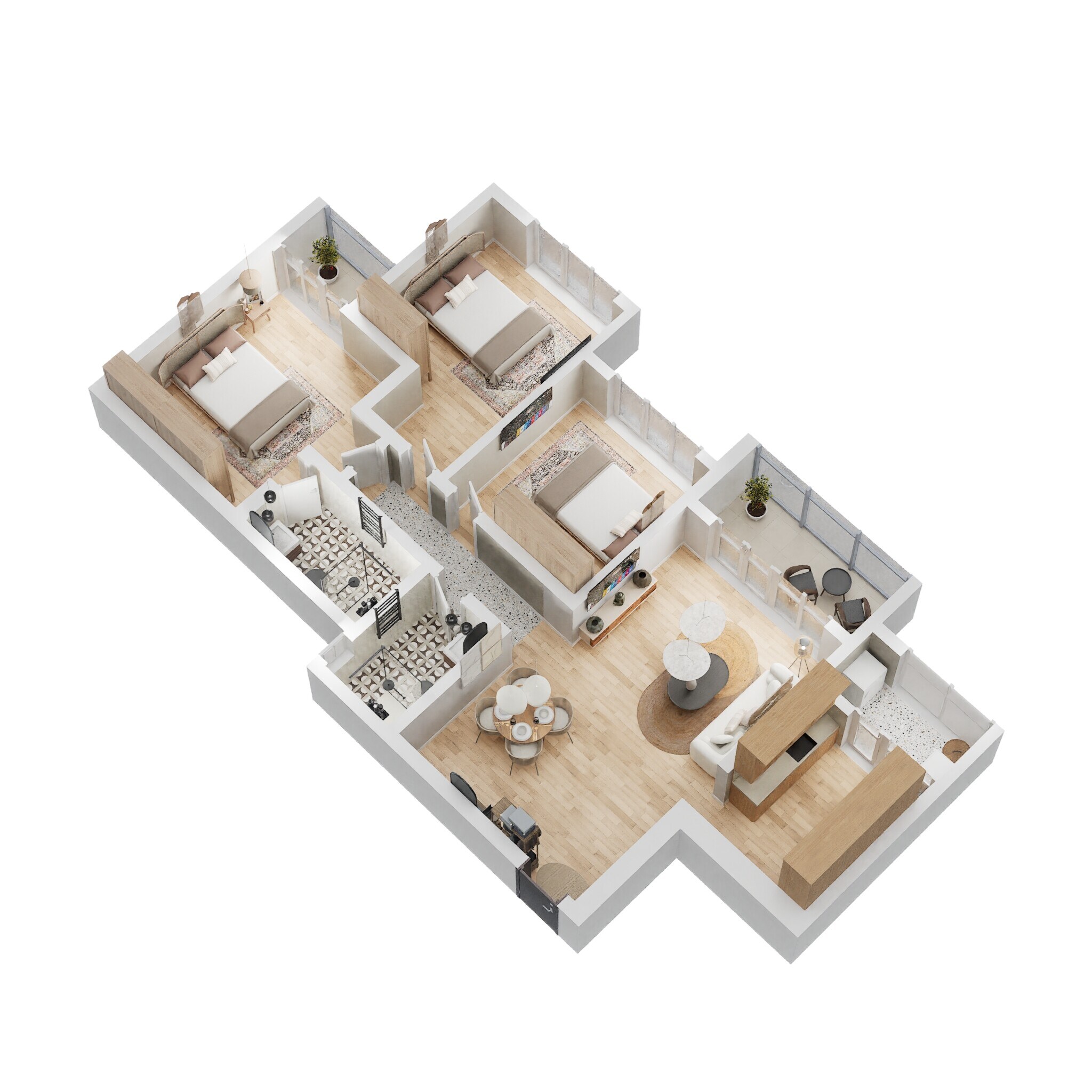 3 BHK 1387 Sq. Ft. Apartment