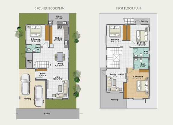 Floor plan of 4 BHK 2172 Sq. Ft. Villa in Metropolis Fair Oaks, Bangalore