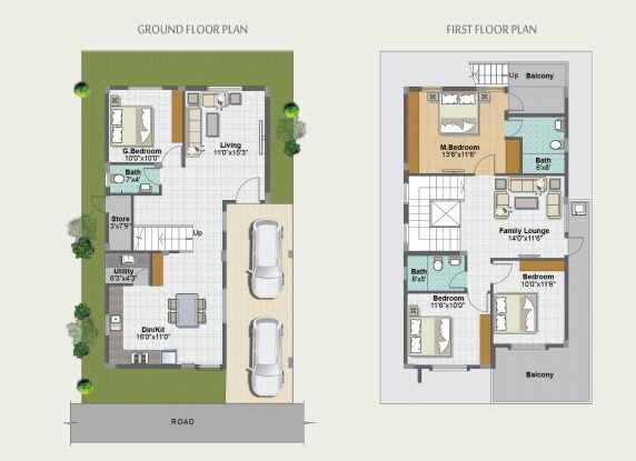 Floor plan of 4 BHK 2500 Sq. Ft. Villa in Metropolis Fair Oaks, Bangalore