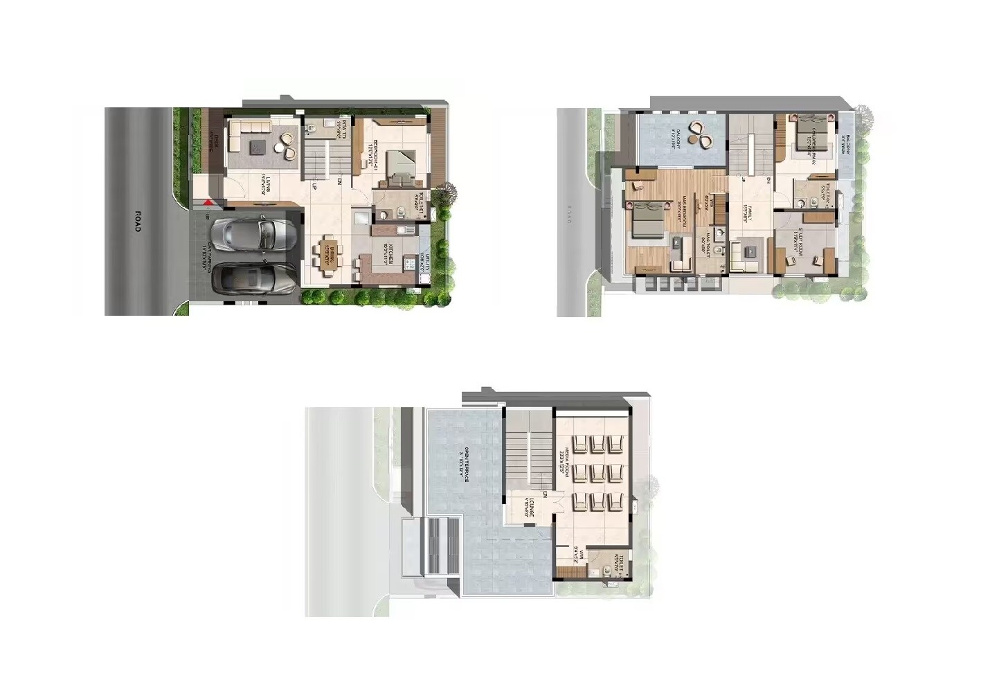 Floor plan of 4 BHK 3195 Sq. Ft. Villa in MJR Divine Meadows, Bangalore