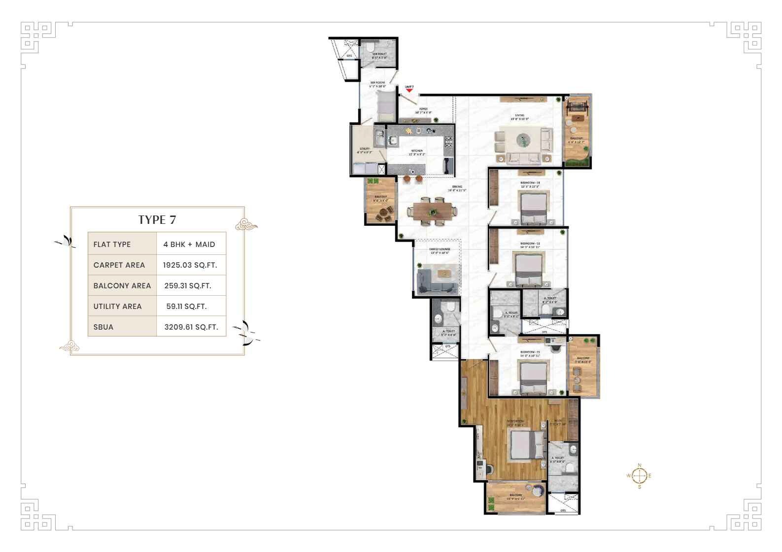 4 BHK 3209 Sq. Ft. Apartment