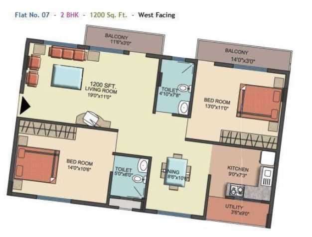 mn credence flora apartment 2bhk 1200sqft11