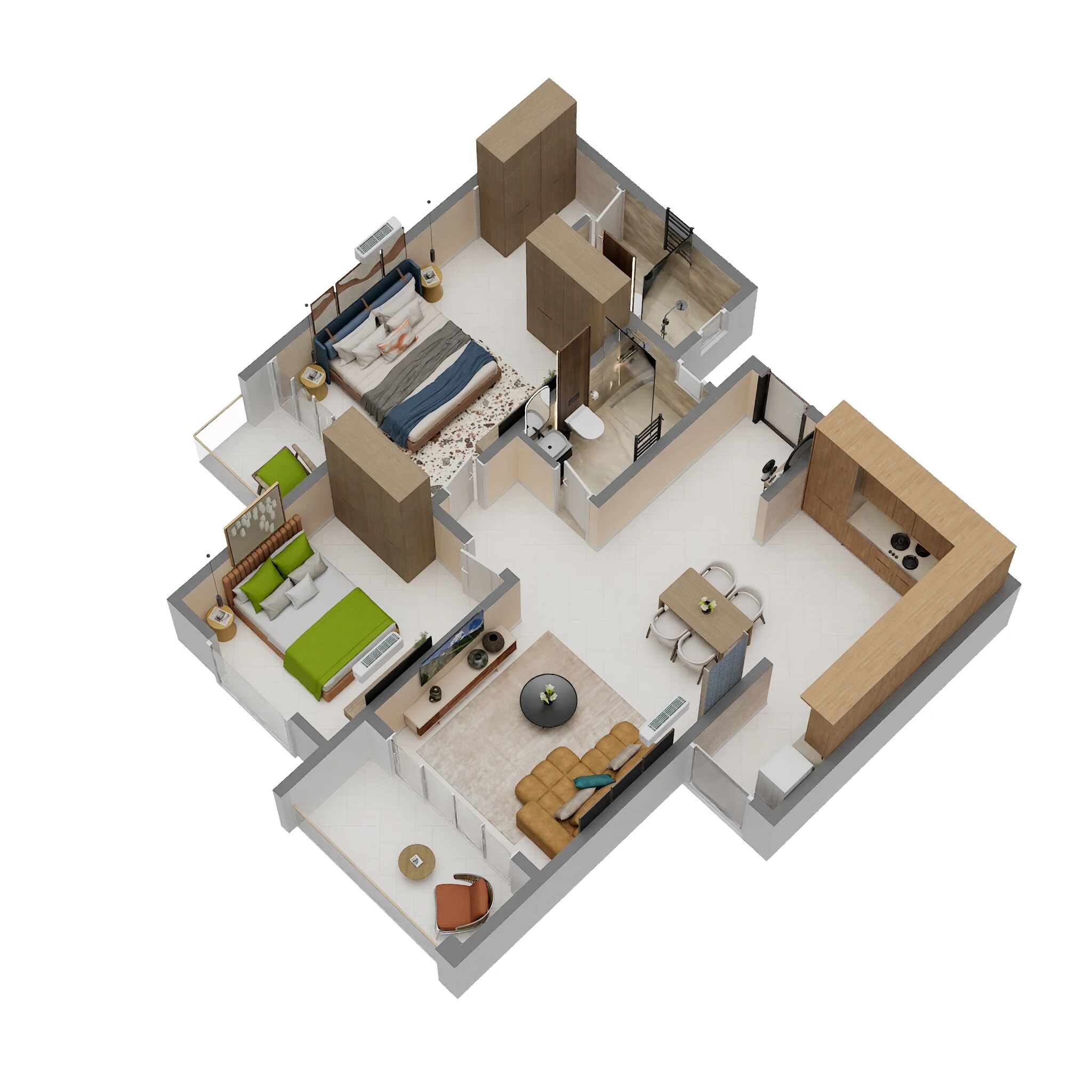 2 BHK 1230 Sq. Ft. Apartment