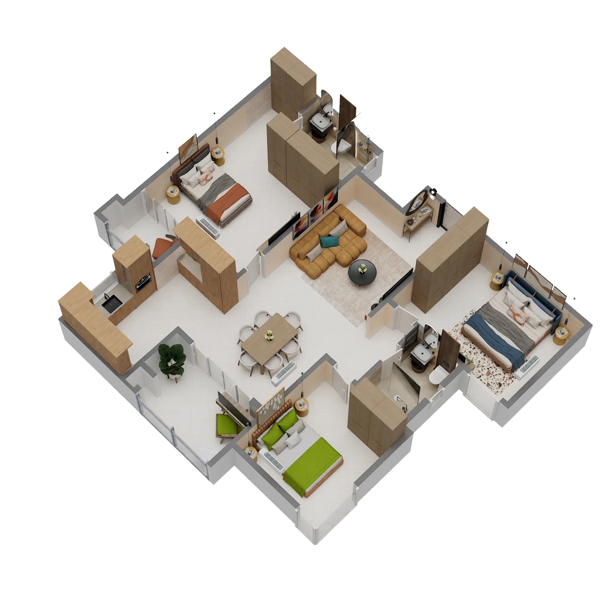 3 BHK 1553 Sq. Ft. Apartment