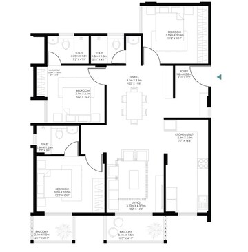  3 BHK Apartment at Modern Soul Tree Nirvana, Sarjapur Road – for Sale